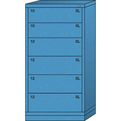 Lyon - 6 Drawer, Standard Eye-Level - Multiple Drawer Access Cabinet - Steel, 30" Wide x 28-1/4" Deep x 59-1/4" High, Wedgewood Blue - Apex Tool & Supply