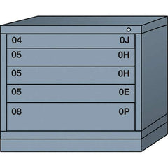 Lyon - 5 Drawer, Standard Desk Height - Single Drawer Access Cabinet - Steel, 30" Wide x 28-1/4" Deep x 26-7/8" High, Dove Gray - Apex Tool & Supply