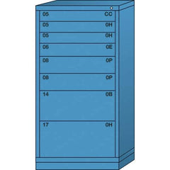 Lyon - 8 Drawer, Standard Eye-Level - Multiple Drawer Access Cabinet - Steel, 30" Wide x 28-1/4" Deep x 59-1/4" High, Wedgewood Blue - Apex Tool & Supply