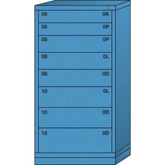 Lyon - 8 Drawer, Standard Eye-Level - Multiple Drawer Access Cabinet - Steel, 30" Wide x 28-1/4" Deep x 59-1/4" High, Wedgewood Blue - Apex Tool & Supply