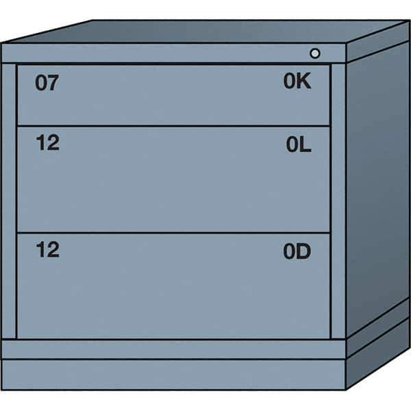 Lyon - 3 Drawer, Standard Table Height - Multiple Drawer Access Cabinet - Steel, 30" Wide x 28-1/4" Deep x 30-1/8" High, Dove Gray - Apex Tool & Supply