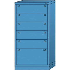 Lyon - 6 Drawer, Standard Eye-Level - Multiple Drawer Access Cabinet - Steel, 30" Wide x 28-1/4" Deep x 59-1/4" High, Wedgewood Blue - Apex Tool & Supply