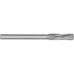 Magafor - 4.7mm Solid Carbide Chucking Reamer - Spiral Flute, 4mm Straight Shank, 20mm Flute Length, 56mm OAL - Apex Tool & Supply