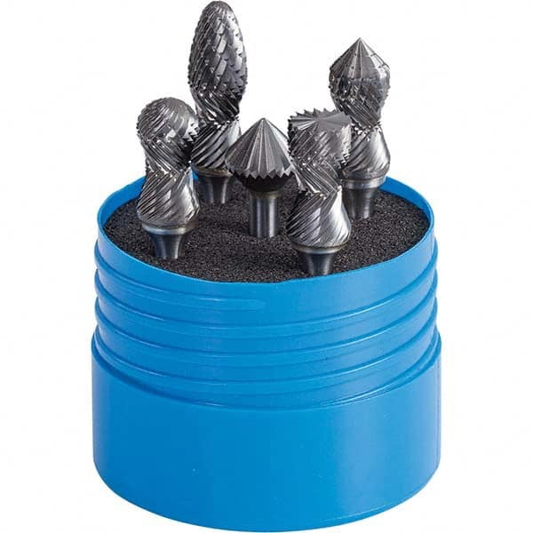 SGS Pro - Burr Sets Head Shape: Radius/Cylinder w/Endcut; Radius/Ball Nose Cylinder; Radius/Ball Nose Tree; Combi/90 Cone Tooth Style: Double Cut - Apex Tool & Supply