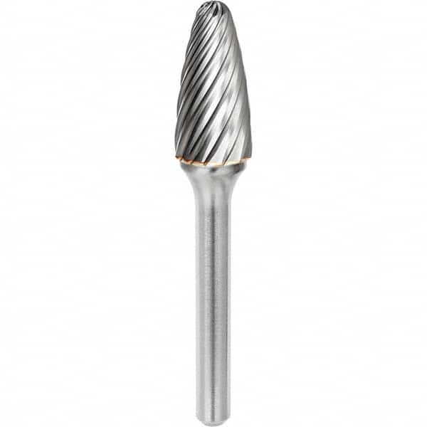 SGS Pro - 1/2" Cut Diam, 1/4" Shank Diam, Tungsten Carbide Inox Cut Ball Nose Tree Burr - Apex Tool & Supply