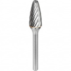 SGS Pro - 3/8" Cut Diam, 1/4" Shank Diam, Tungsten Carbide Inox Cut Ball Nose Tree Burr - Apex Tool & Supply