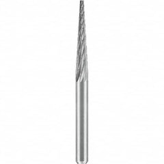 SGS Pro - 1/8" Cut Diam, 1/8" Shank Diam, Tungsten Carbide Double Cut Cone Burr - Apex Tool & Supply
