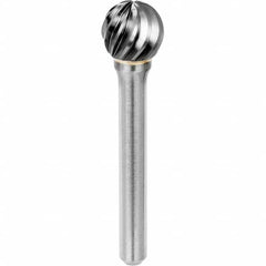 SGS Pro - 3/8" Cut Diam, 1/4" Shank Diam, Tungsten Carbide Inox Cut Oval Burr - Apex Tool & Supply