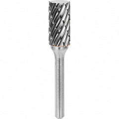 SGS Pro - 5/16" Cut Diam, 1/4" Shank Diam, Tungsten Carbide Steel Cut Cylinder Burr - Apex Tool & Supply