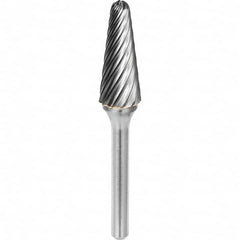 SGS Pro - 5/16" Cut Diam, 1/4" Shank Diam, Tungsten Carbide Inox Cut Ball Nose Cone Burr - Apex Tool & Supply