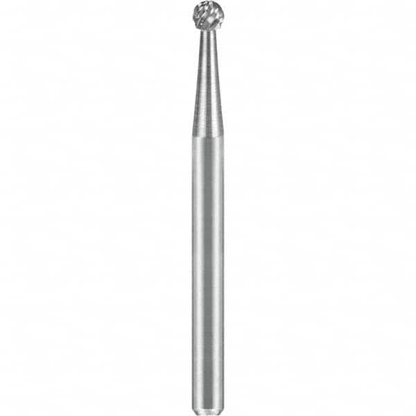 SGS Pro - 1/8" Cut Diam, 1/8" Shank Diam, Tungsten Carbide Double Cut Ball Burr - Apex Tool & Supply