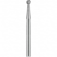 SGS Pro - 1/8" Cut Diam, 1/8" Shank Diam, Tungsten Carbide Double Cut Ball Burr - Apex Tool & Supply