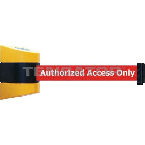 Tensator - 7-1/4" High x 4-3/4" Long x 4-3/4" Wide Magnetic Wall Mount Barrier - Yellow Powdercoat Finish, Black/Yellow, Use with Wall Mount - Apex Tool & Supply