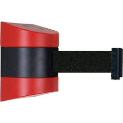 Tensator - 7-1/4" High x 4-3/4" Long x 4-3/4" Wide Magnetic Wall Mount Barrier - Red Powdercoat Finish, Black/Red, Use with Wall Mount - Apex Tool & Supply