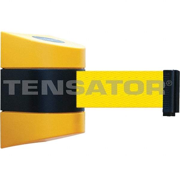 Tensator - 7-1/4" High x 4-3/4" Long x 4-3/4" Wide Magnetic Wall Mount Barrier - Yellow Powdercoat Finish, Black/Yellow, Use with Wall Mount - Apex Tool & Supply