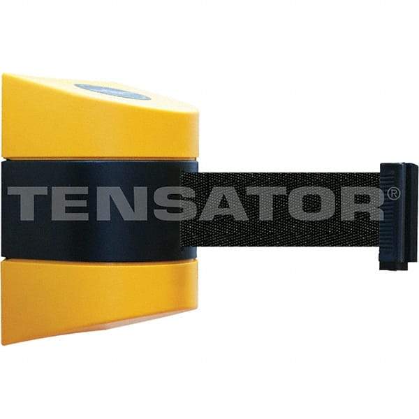 Tensator - 7-1/4" High x 4-3/4" Long x 4-3/4" Wide Magnetic Wall Mount Barrier - Yellow Powdercoat Finish, Black/Yellow, Use with Wall Mount - Apex Tool & Supply