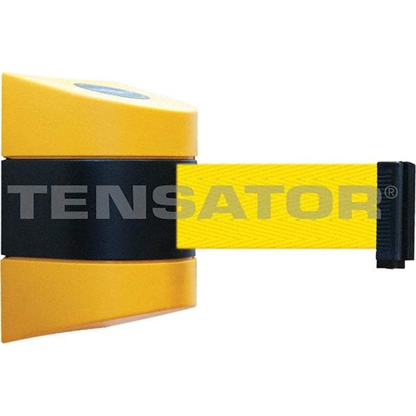 Tensator - 7-1/4" High x 4-3/4" Long x 4-3/4" Wide Magnetic Wall Mount Barrier - Yellow Powdercoat Finish, Black/Yellow, Use with Wall Mount - Apex Tool & Supply