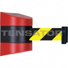 Tensator - 7-1/4" High x 4-3/4" Long x 4-3/4" Wide Magnetic Wall Mount Barrier - Red Powdercoat Finish, Red/Black, Use with Wall Mount - Apex Tool & Supply