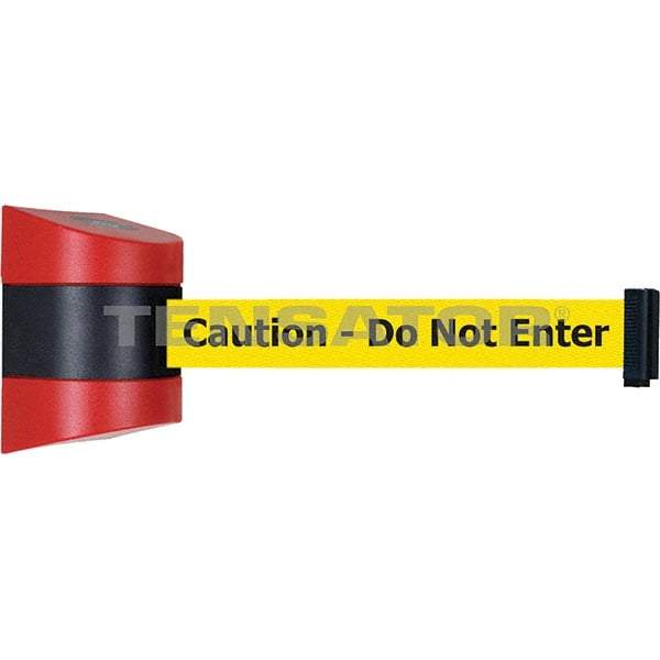 Tensator - 7-1/4" High x 4-3/4" Long x 4-3/4" Wide Magnetic Wall Mount Barrier - Red Powdercoat Finish, Red/Black, Use with Wall Mount - Apex Tool & Supply