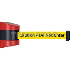 Tensator - 7-1/4" High x 4-3/4" Long x 4-3/4" Wide Magnetic Wall Mount Barrier - Red Powdercoat Finish, Red/Black, Use with Wall Mount - Apex Tool & Supply