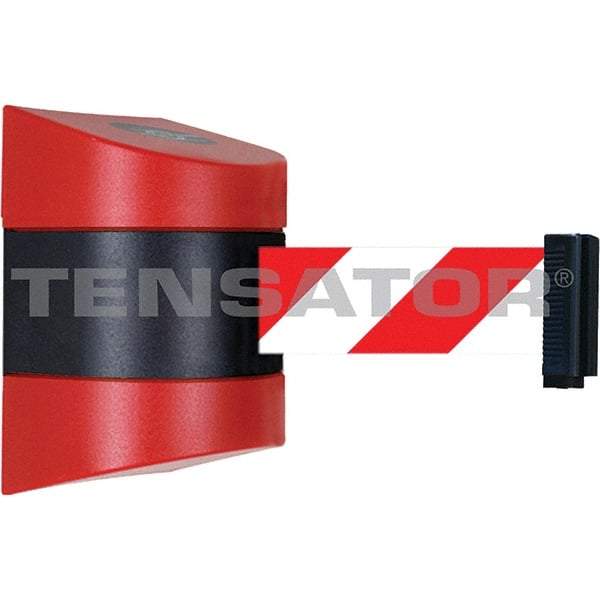 Tensator - 7-1/4" High x 4-3/4" Long x 4-3/4" Wide Magnetic Wall Mount Barrier - Red Powdercoat Finish, Black/Red, Use with Wall Mount - Apex Tool & Supply