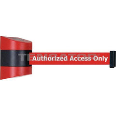 Tensator - 7-1/4" High x 4-3/4" Long x 4-3/4" Wide Magnetic Wall Mount Barrier - Red Powdercoat Finish, Black/Red, Use with Wall Mount - Apex Tool & Supply