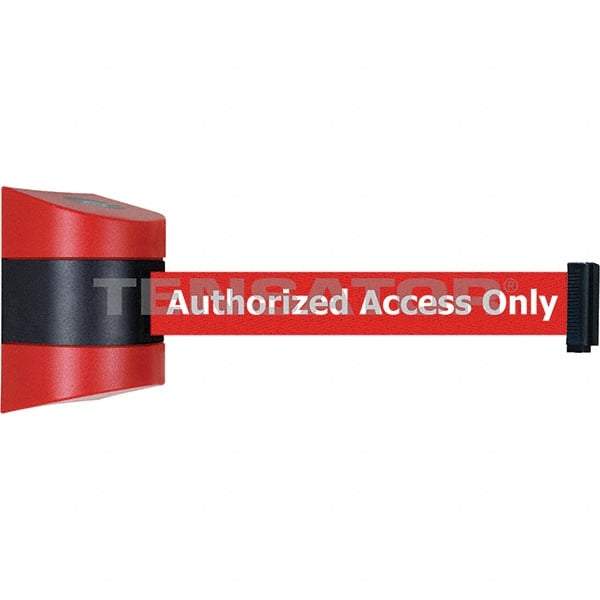 Tensator - 5-1/2" High x 3-1/4" Long x 3-1/4" Wide Magnetic Wall Mount Barrier - Metal, Red Powdercoat Finish, Red/Black, Use with Wall Mount - Apex Tool & Supply