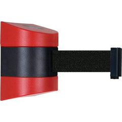 Tensator - 5-1/2" High x 3-1/4" Long x 3-1/4" Wide Magnetic Wall Mount Barrier - Metal, Red Powdercoat Finish, Red/Black, Use with Wall Mount - Apex Tool & Supply