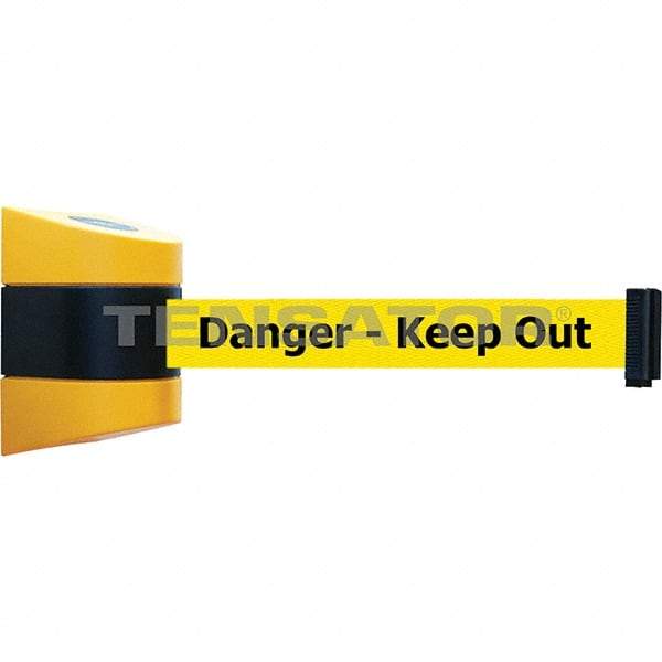 Tensator - 5-1/2" High x 3-1/4" Long x 3-1/4" Wide Magnetic Wall Mount Barrier - Metal, Yellow Powdercoat Finish, Black/Yellow, Use with Wall Mount - Apex Tool & Supply