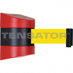 Tensator - 5-1/2" High x 3-1/4" Long x 3-1/4" Wide Magnetic Wall Mount Barrier - Metal, Red Powdercoat Finish, Red/Black, Use with Wall Mount - Apex Tool & Supply