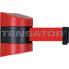 Tensator - 5-1/2" High x 3-1/4" Long x 3-1/4" Wide Magnetic Wall Mount Barrier - Metal, Red Powdercoat Finish, Red/Black, Use with Wall Mount - Apex Tool & Supply