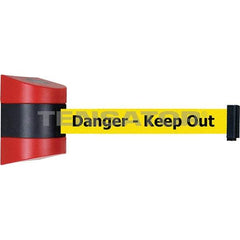 Tensator - 5-1/2" High x 3-1/4" Long x 3-1/4" Wide Magnetic Wall Mount Barrier - Metal, Red Powdercoat Finish, Red/Black, Use with Wall Mount - Apex Tool & Supply