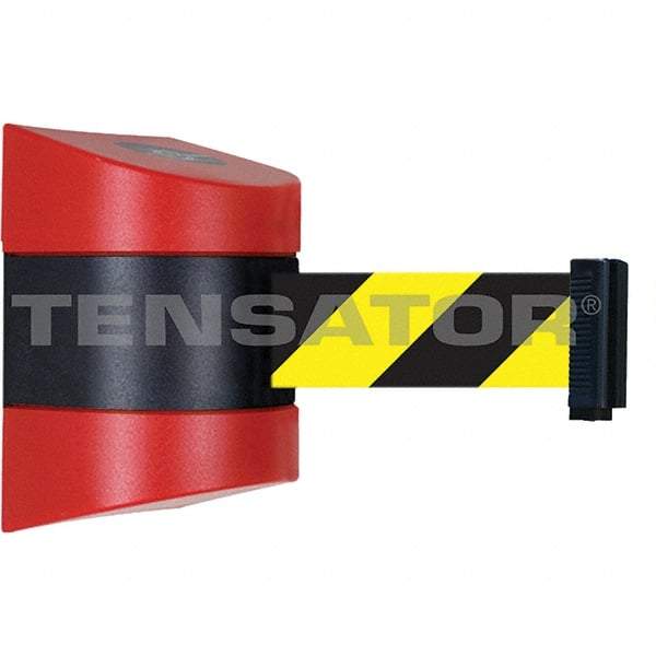 Tensator - 5-1/2" High x 3-1/4" Long x 3-1/4" Wide Magnetic Wall Mount Barrier - Metal, Red Powdercoat Finish, Red/Black, Use with Wall Mount - Apex Tool & Supply