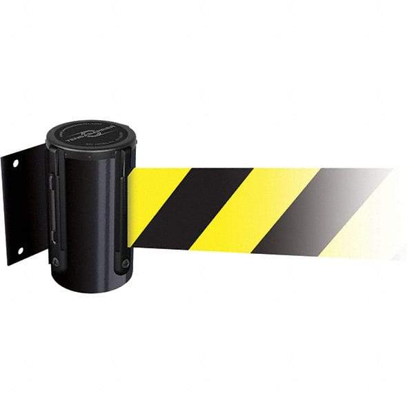 Tensator - 4.74" High x 3-57/64" Long x 3-57/64" Wide Magnetic Wall Mount Barrier - Metal, Black Powdercoat Finish, Black, Use with Wall Mount - Apex Tool & Supply