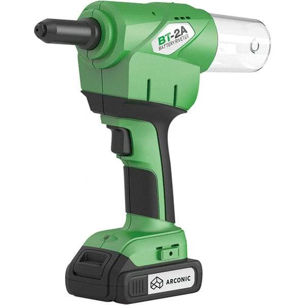 Marson - All up to 3/16" Closed End Rivet Capacity , 2,248 Lb Pull Force Cordless Electric Riveter - 0.83" Stroke Length, 14.4 Volt, Mandrel Collection, Battery Included - Apex Tool & Supply