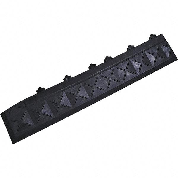 Ergo Advantage - 22" Long x 4" Wide x 1" Thick, Anti-Fatigue Modular Matting Anti-Fatigue Flooring - Male, 1 Interlocking Side, Black, For Dry Areas - Apex Tool & Supply