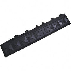 Ergo Advantage - 22" Long x 4" Wide x 1" Thick, Anti-Fatigue Modular Matting Anti-Fatigue Flooring - Male, 1 Interlocking Side, Black, For Dry Areas - Apex Tool & Supply