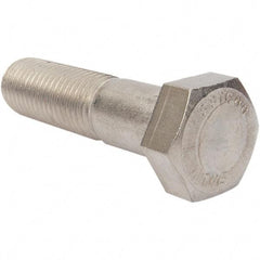 Value Collection - 1-8 4-1/2" Long Hex Head Cap Screw - Partially Threaded, 316 Stainless Steel, Uncoated - Apex Tool & Supply