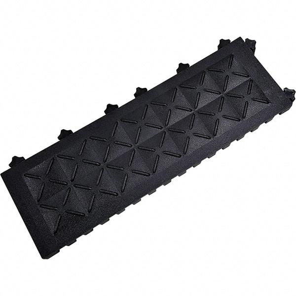 Ergo Advantage - 6" Long x 18" Wide x 1" Thick, Anti-Fatigue Modular Matting Anti-Fatigue Flooring - 2 Interlocking Sides, Black, For Dry Areas - Apex Tool & Supply