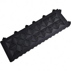 Ergo Advantage - 6" Long x 18" Wide x 1" Thick, Anti-Fatigue Modular Matting Anti-Fatigue Flooring - 2 Interlocking Sides, Black, For Dry Areas - Apex Tool & Supply
