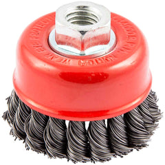 Norton - 2-3/4" Diam 5/8-11 Threaded Arbor Carbon Steel Fill Cup Brush - Apex Tool & Supply
