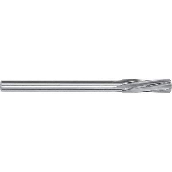 Magafor - 11.07mm Solid Carbide 6 Flute Chucking Reamer - Spiral Flute, 10mm Straight Shank, 38mm Flute Length, 133mm OAL - Apex Tool & Supply