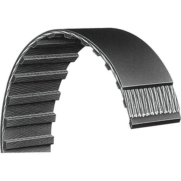 Bando - Section L, 1-1/2" Wide, 48" Outside Length, Timing Belt - Neoprene Rubber, Black, Series L, No. 480L100 - Apex Tool & Supply