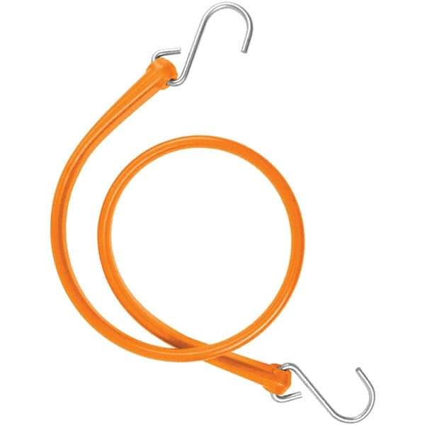 The Perfect Bungee - Heavy Duty Bungee Strap with Triangulated Galvanized S Hook - 36" OAL, Safety Orange - Apex Tool & Supply
