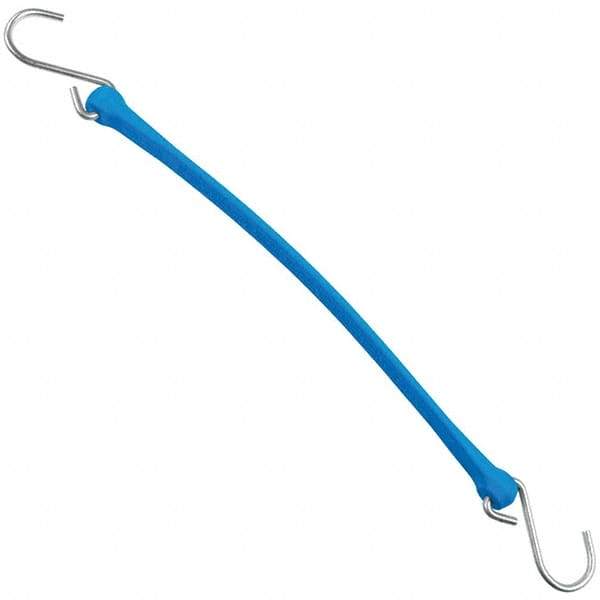 The Perfect Bungee - Heavy Duty Bungee Strap with Triangulated Galvanized S Hook - 18" OAL, Blue - Apex Tool & Supply