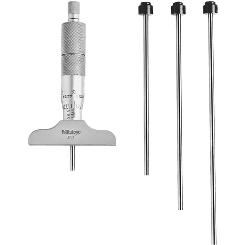 0-4″ Measuring Range - Ratchet Thimble - Depth Micrometer - Apex Tool & Supply