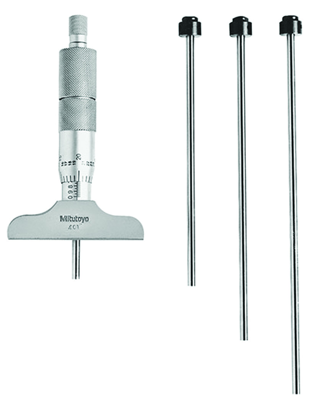 0 - 4'' Measuring Range - Ratchet Thimble - Depth Micrometer - Apex Tool & Supply
