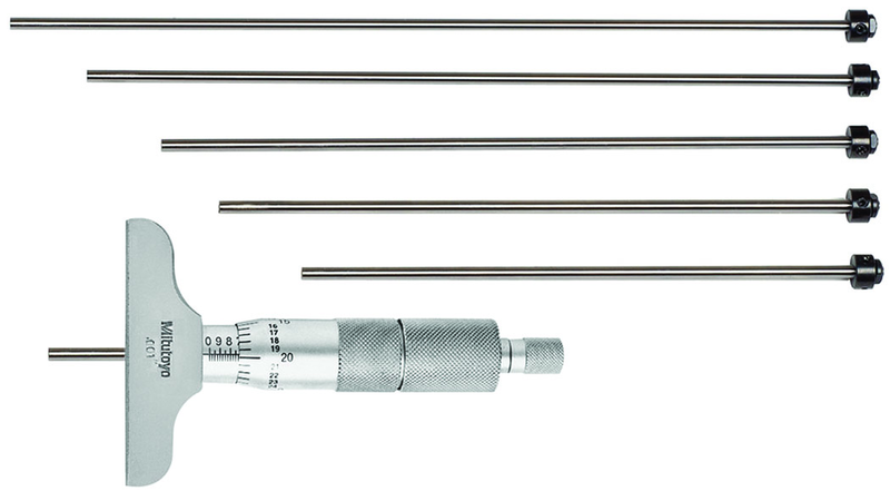 0 - 6'' Measuring Range - Ratchet Thimble - Depth Micrometer - Apex Tool & Supply
