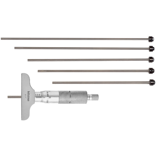 0-6″ Measuring Range - Ratchet Thimble - Depth Micrometer - Apex Tool & Supply