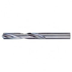 #41 Dia. × 0.096″ Shank × 1″ Flute Length × 2″ OAL, 118°, Bright, 2xD Flute, Round Solid Carbide Drill - Apex Tool & Supply